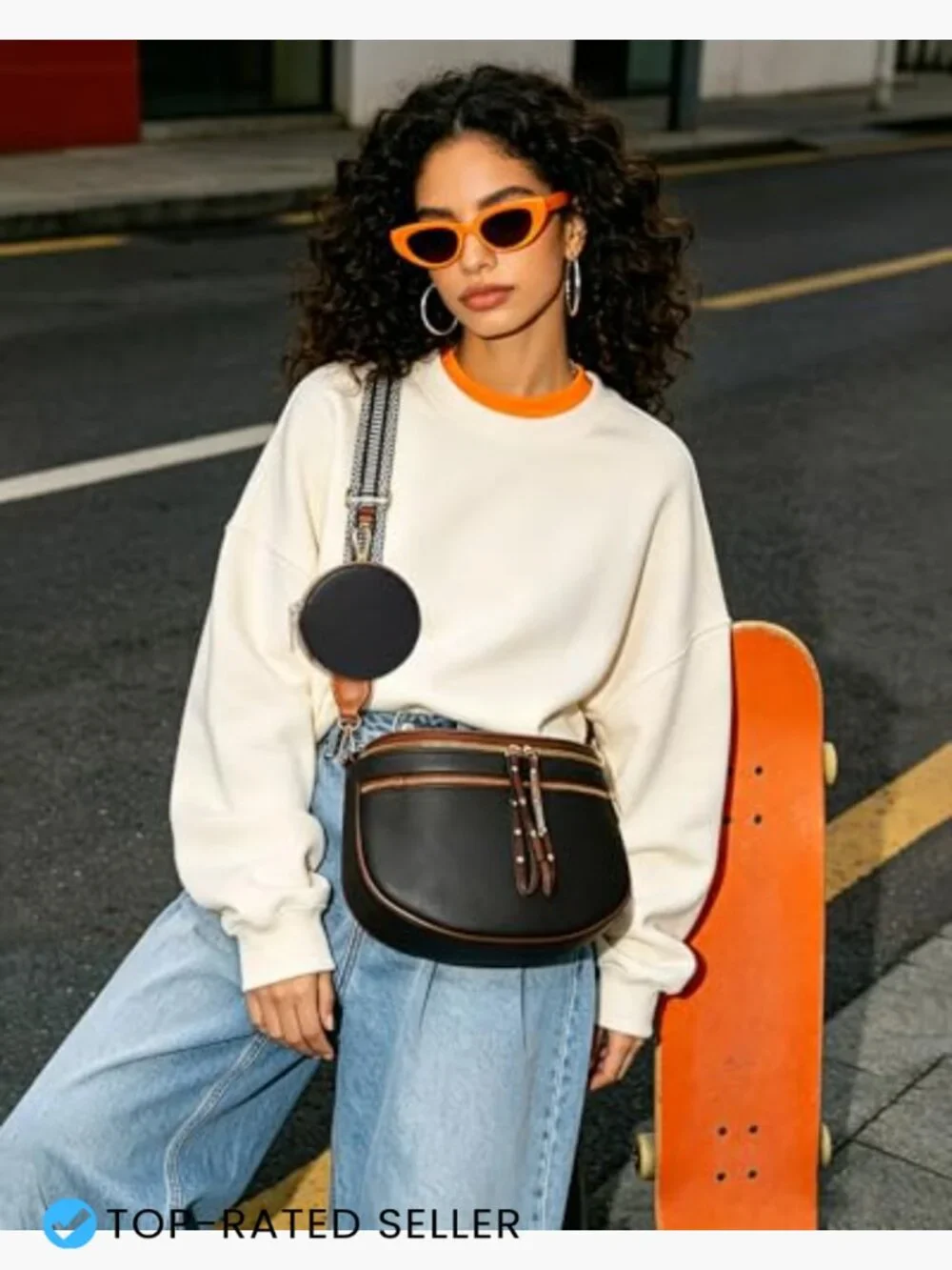 Crossbody Bags for Women Soft Vegan Leather Shoulder Bum Bag Coin Purse